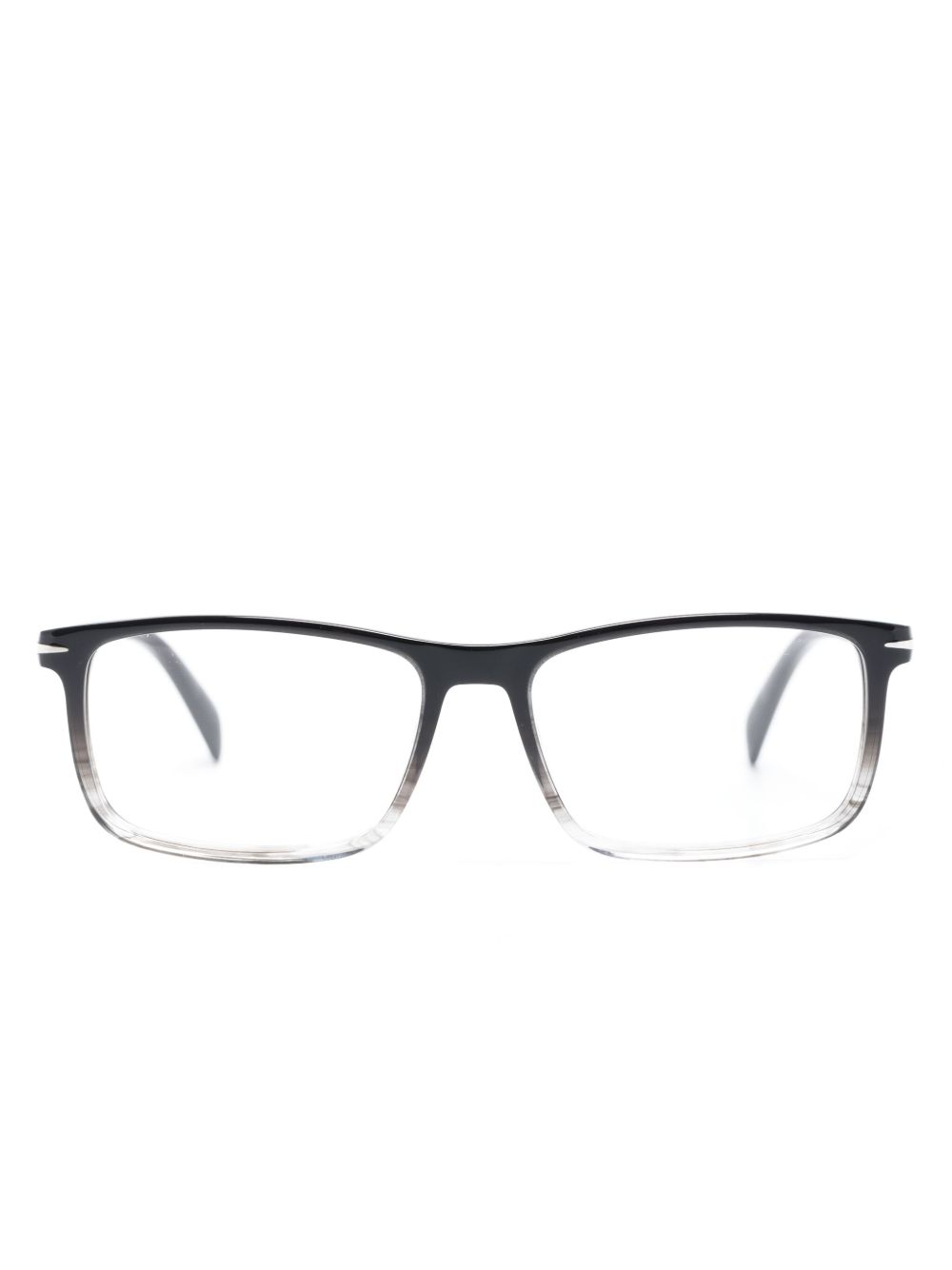 Eyewear by David Beckham 双色长方形框眼镜 - 黑色