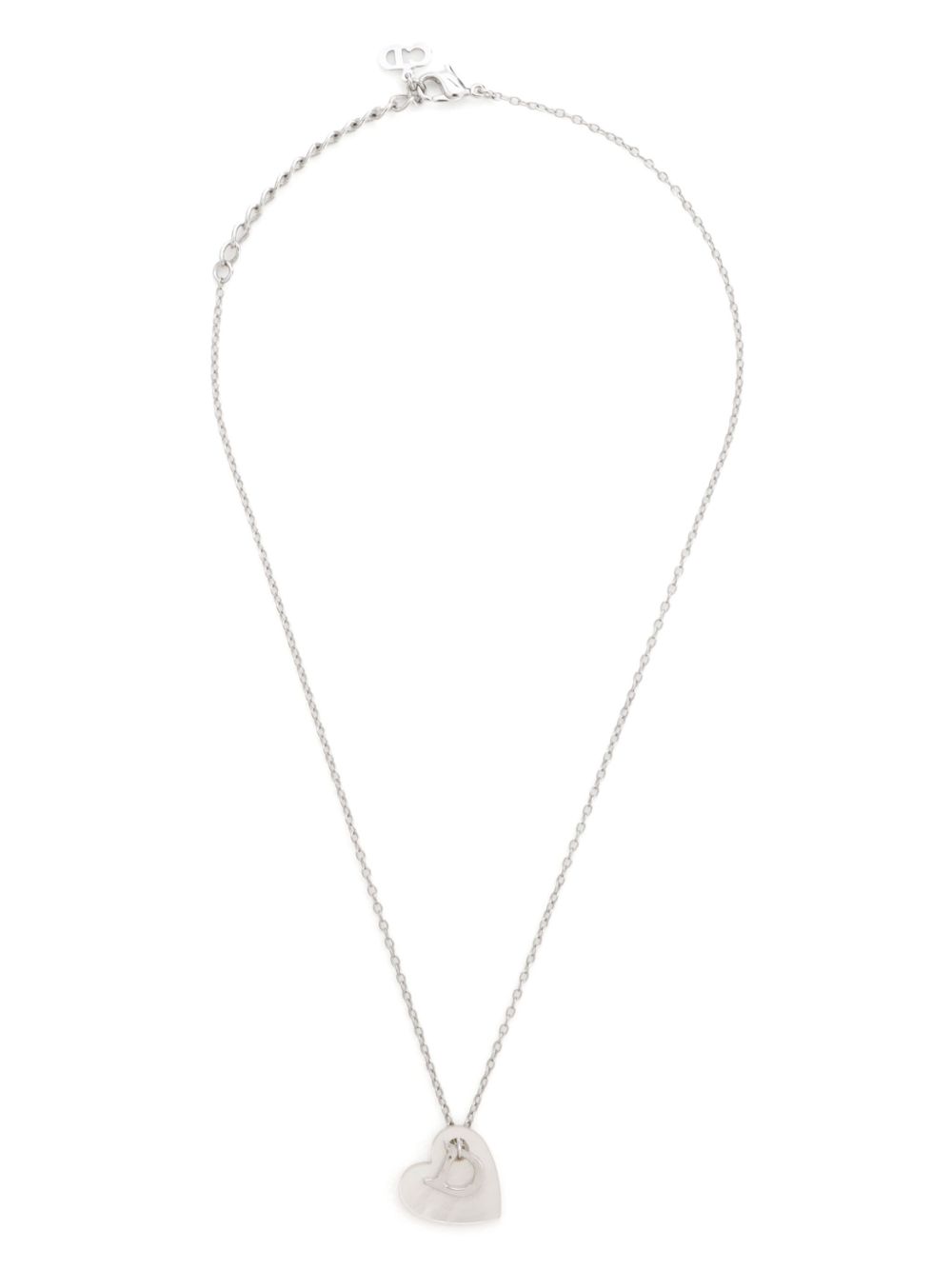 Christian Dior Pre-Owned 心形logo项链（典藏款） - 银色