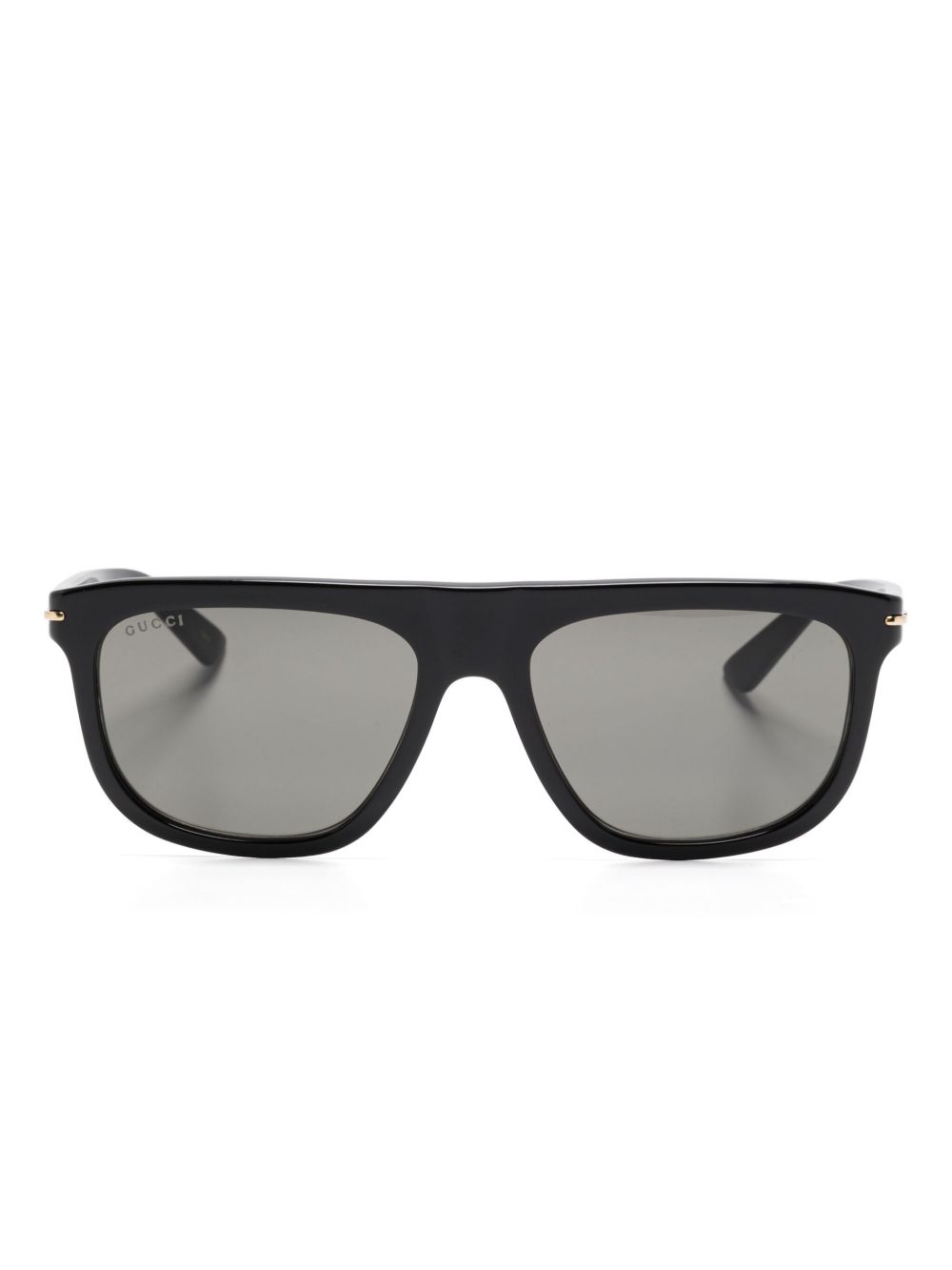 Gucci Eyewear 椭圆形框太阳眼镜 - 黑色