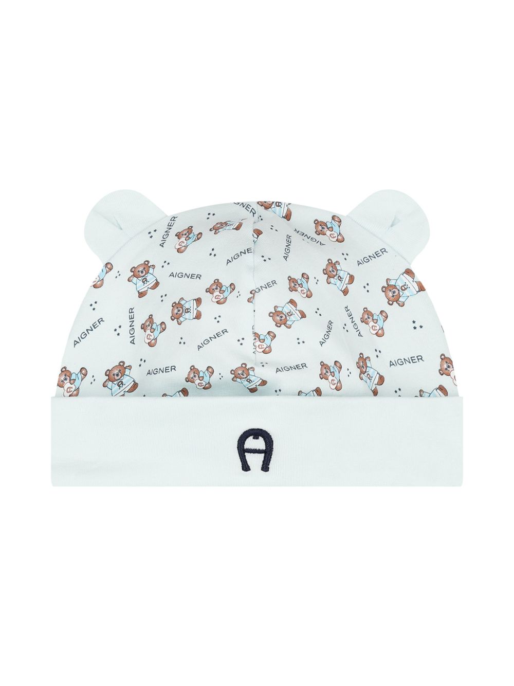 Aigner Kids 泰迪熊印花套头帽 - 蓝色