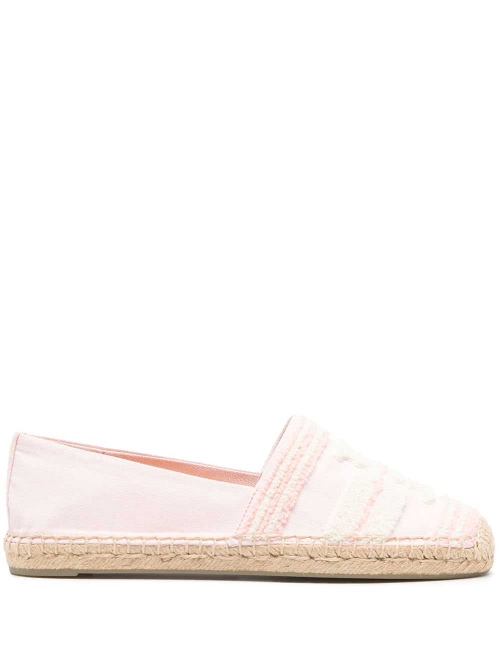 Tory Burch Double T 草编鞋 - 粉色