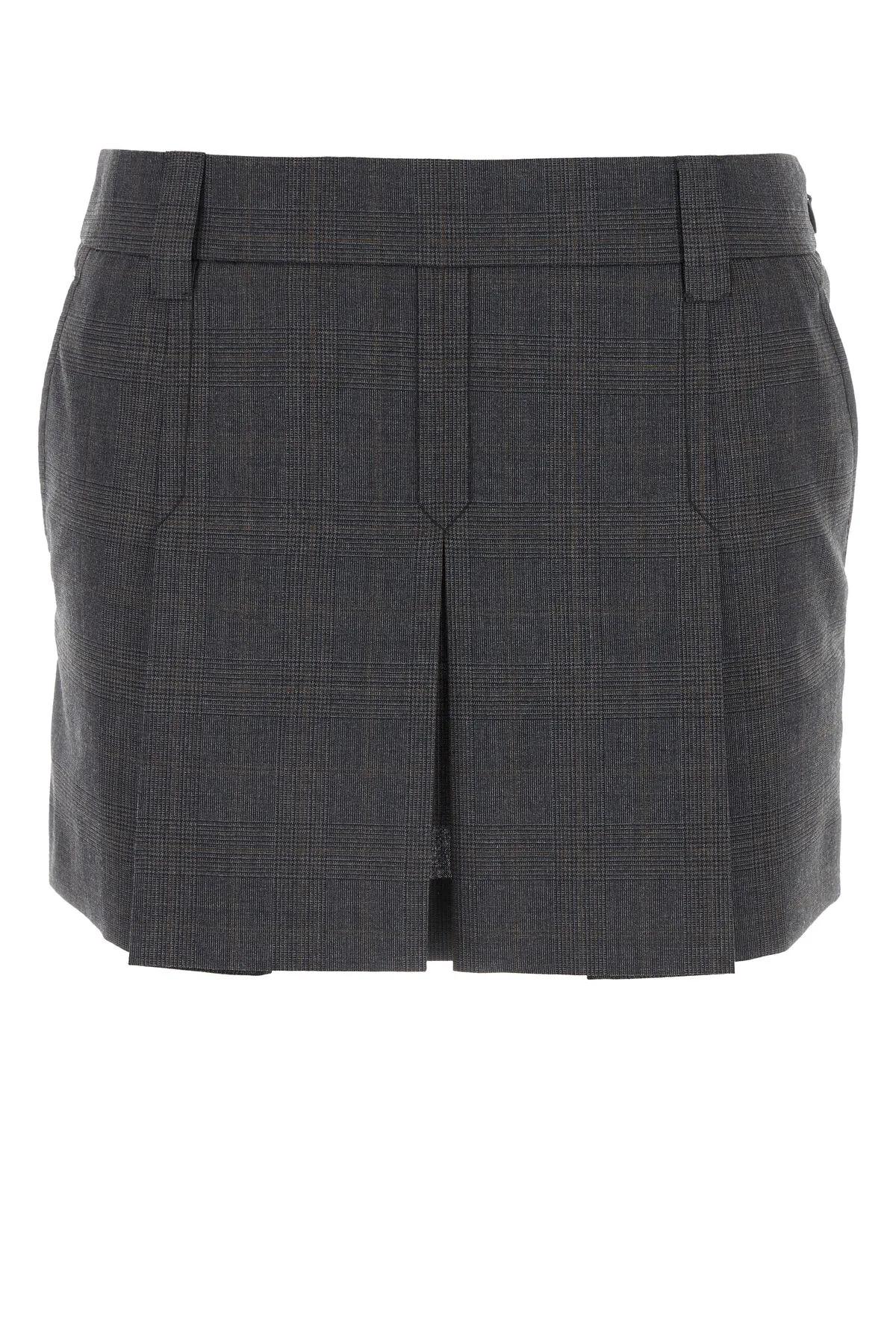 Miu Miu Glencheck Mini Skirt