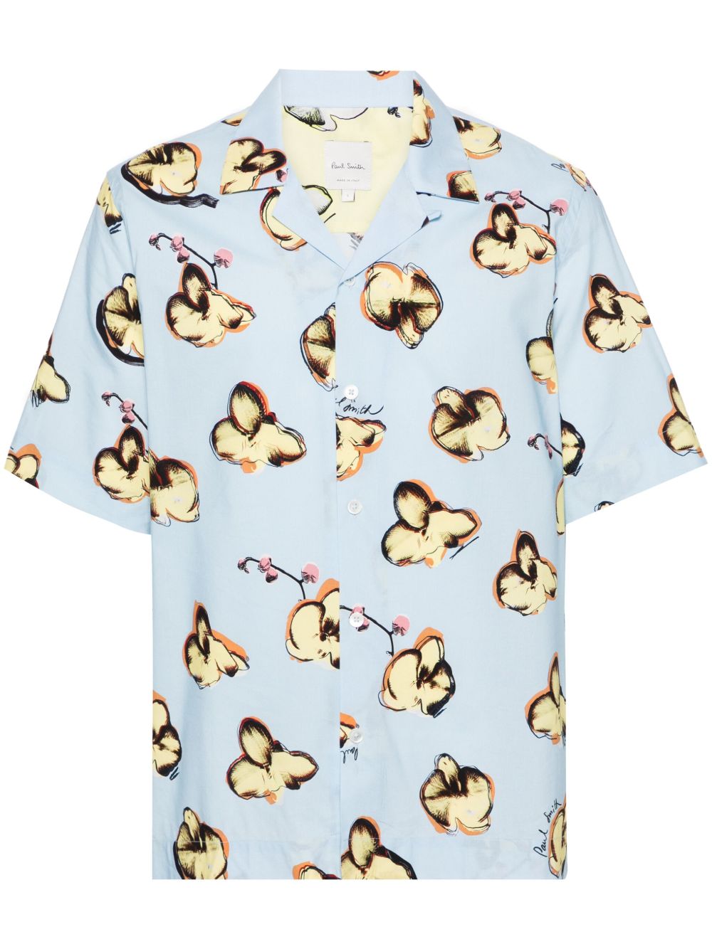Paul Smith 兰花印花短袖衬衫 - 蓝色