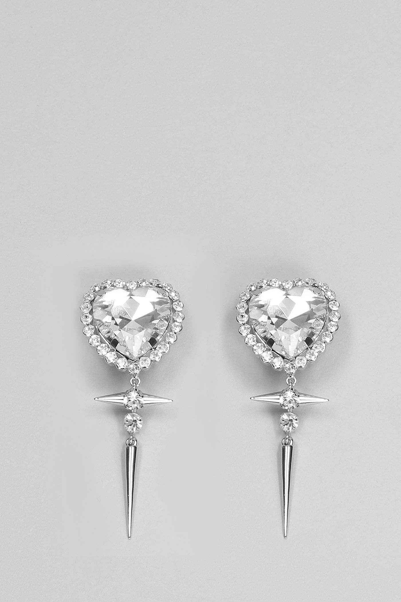 Alessandra Rich Crystal Heart Earrings