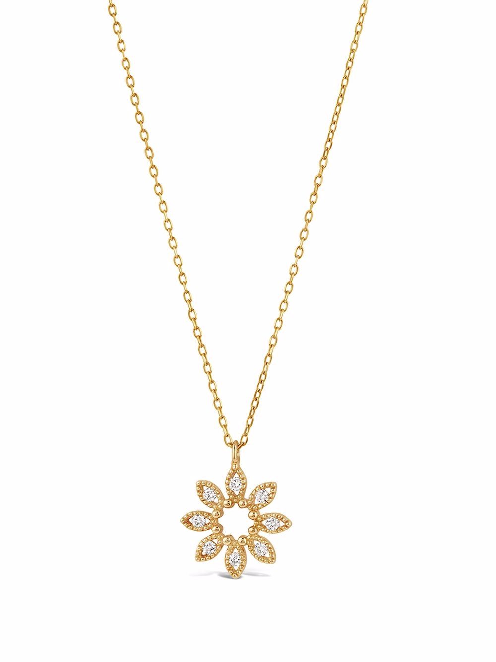 Dinny Hall 14K黄金 Jasmine Flower 钻石项链 - 金色