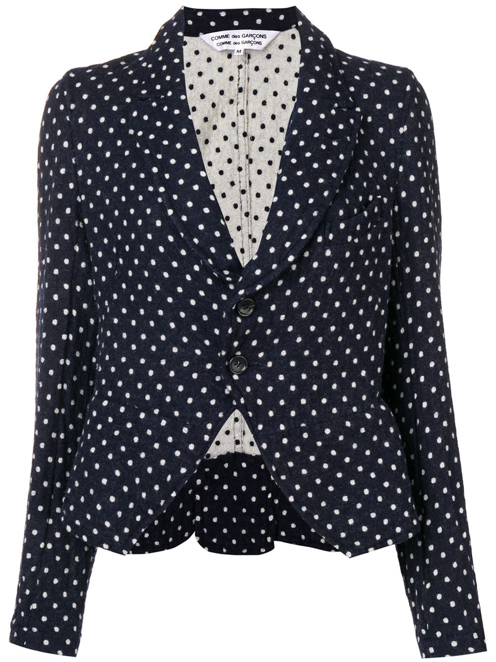 Comme Des Garçons Pre-Owned 波点印花西装夹克 - 黑色