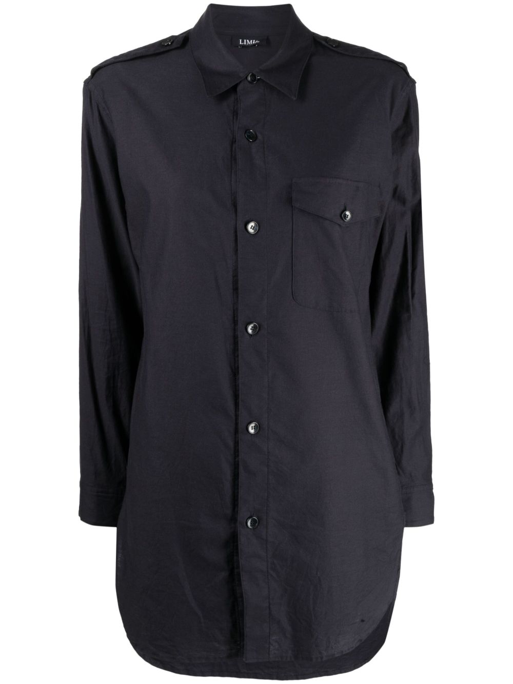Yohji Yamamoto 长袖棉衬衫 - 蓝色