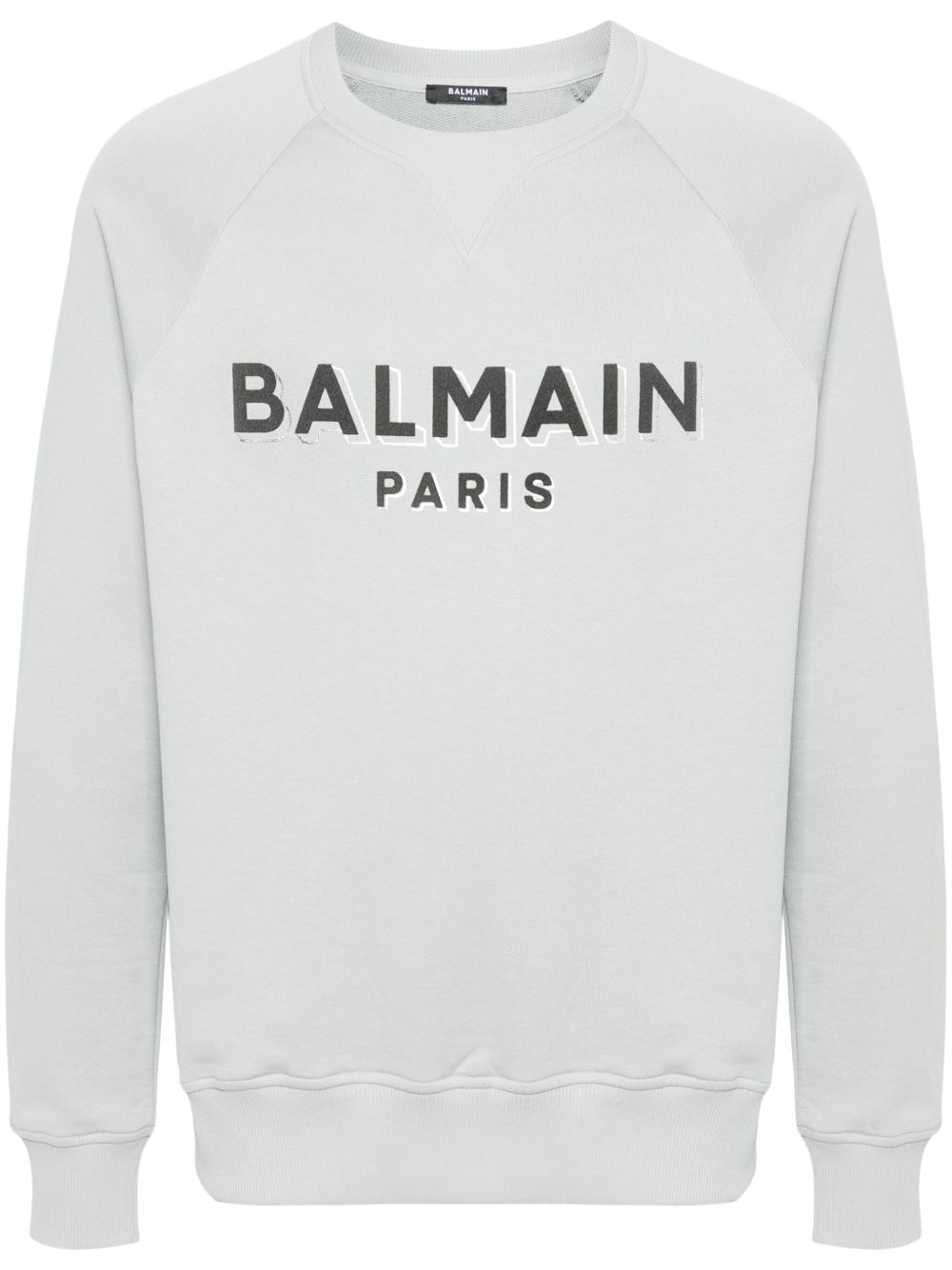 Balmain logo植绒棉卫衣 - 灰色