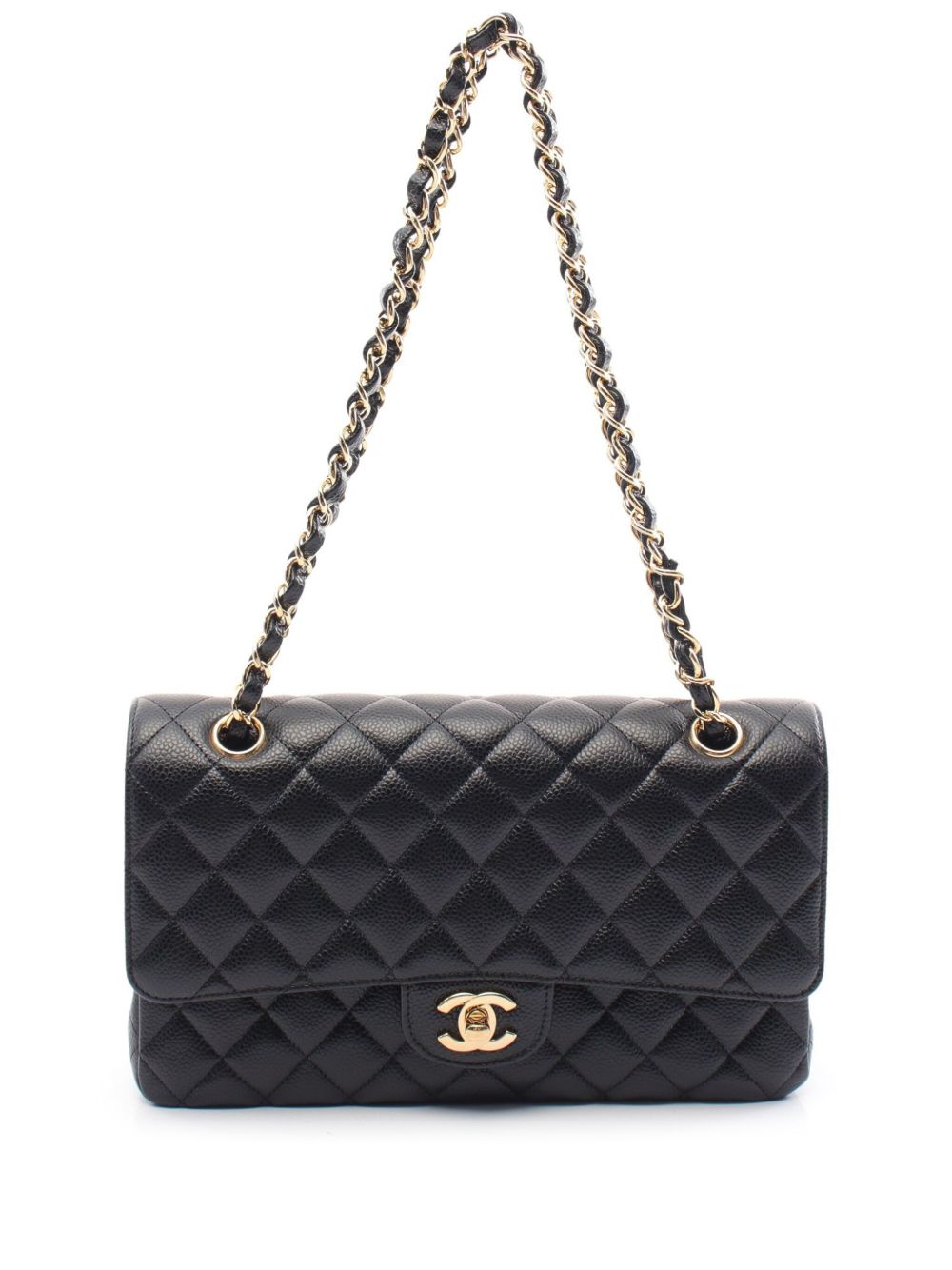 CHANEL Pre-Owned Classic Flap 中号单肩包（2018-2019年典藏款） - 黑色