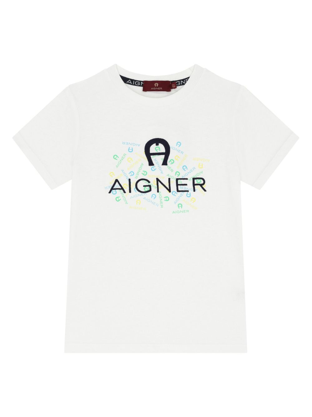 Aigner Kids logo印花T恤 - 白色