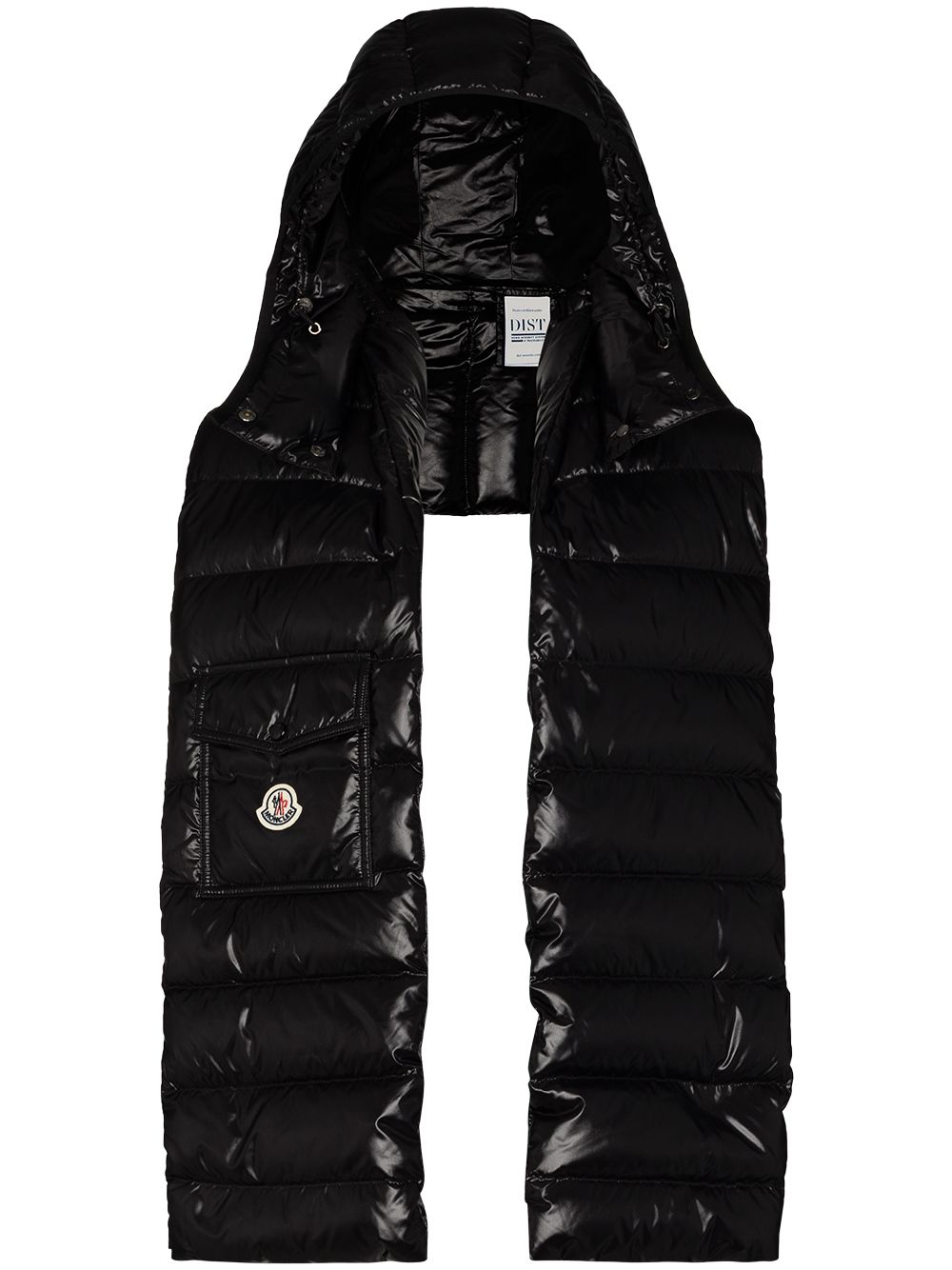 Moncler 衬垫连帽细节围巾 - 黑色