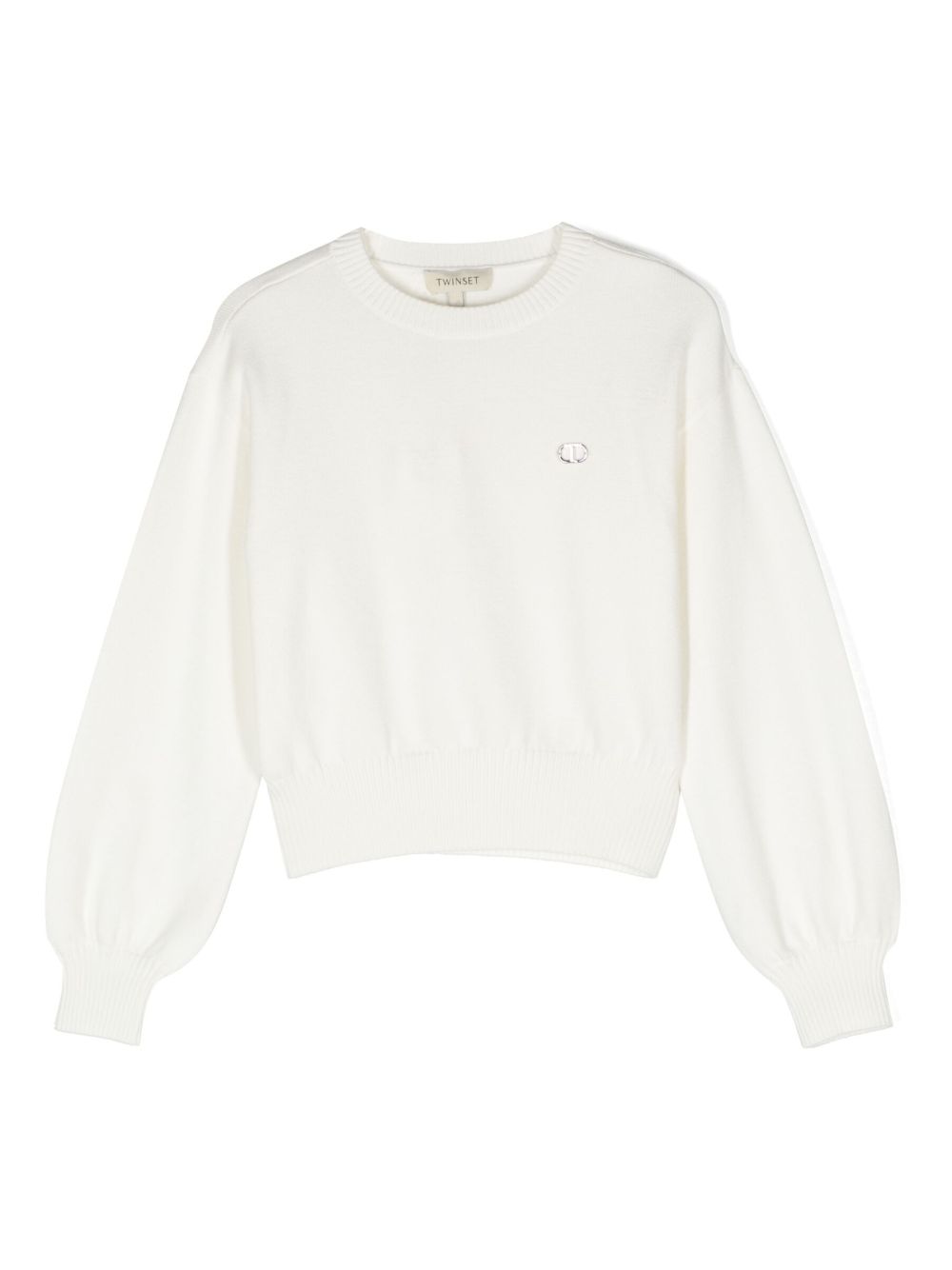 TWINSET Kids logo标牌毛衣 - 白色