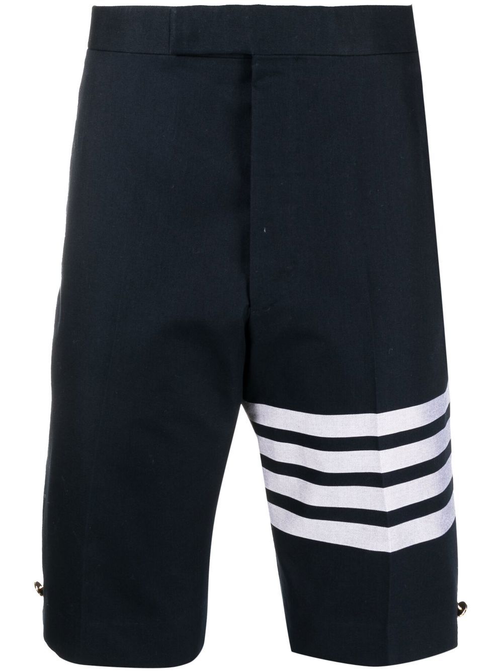 Thom Browne 四条纹棉短裤 - 蓝色