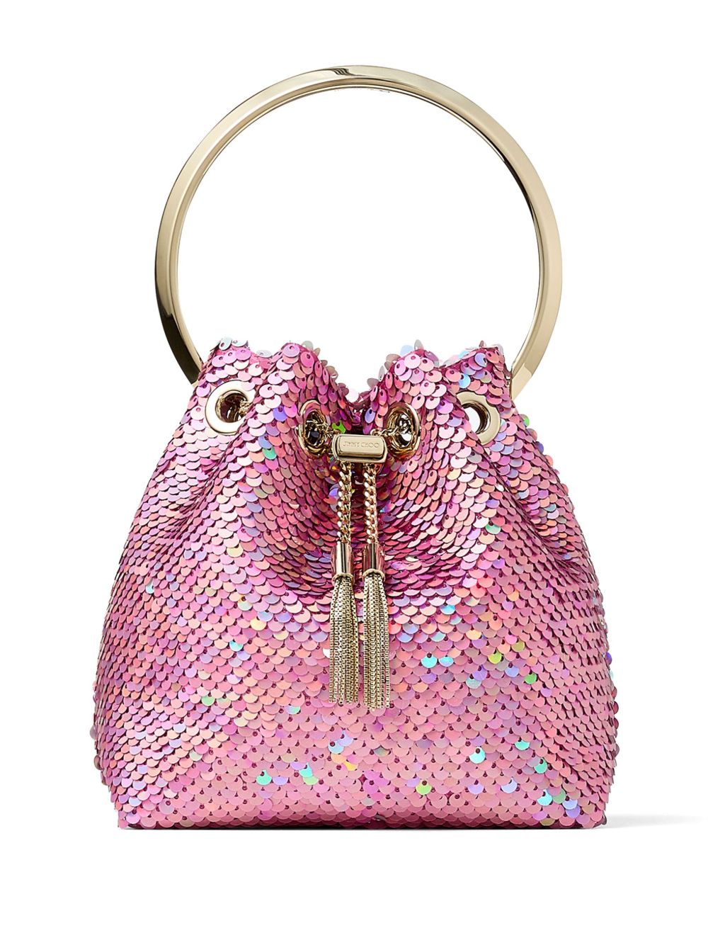 Jimmy Choo Bon Bon 锁子甲水桶包 - 粉色
