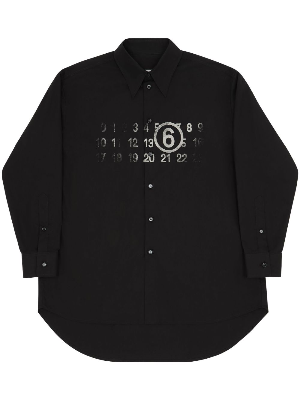 MM6 Maison Margiela 数字印花棉衬衫 - 黑色