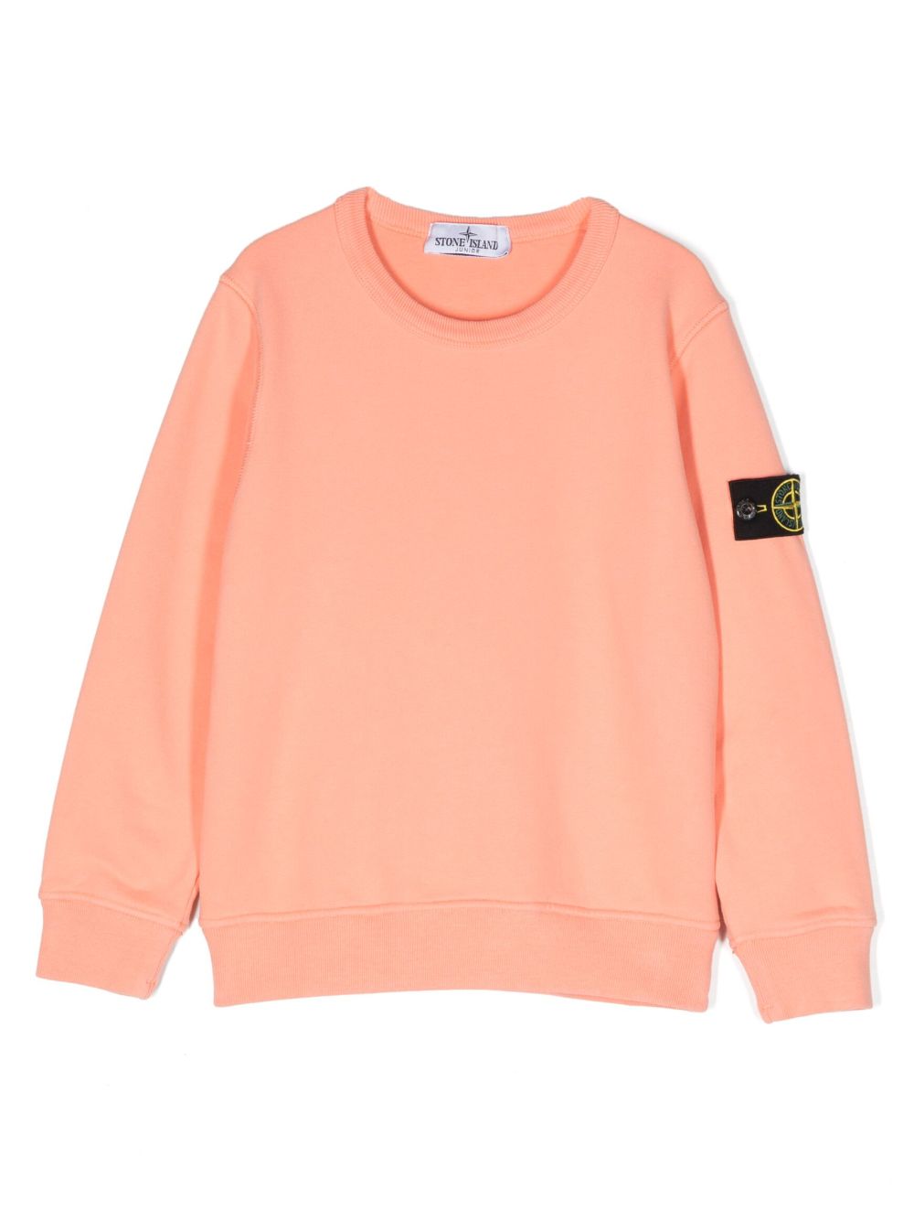 Stone Island Junior 罗盘图案棉连帽衫 - 橘色