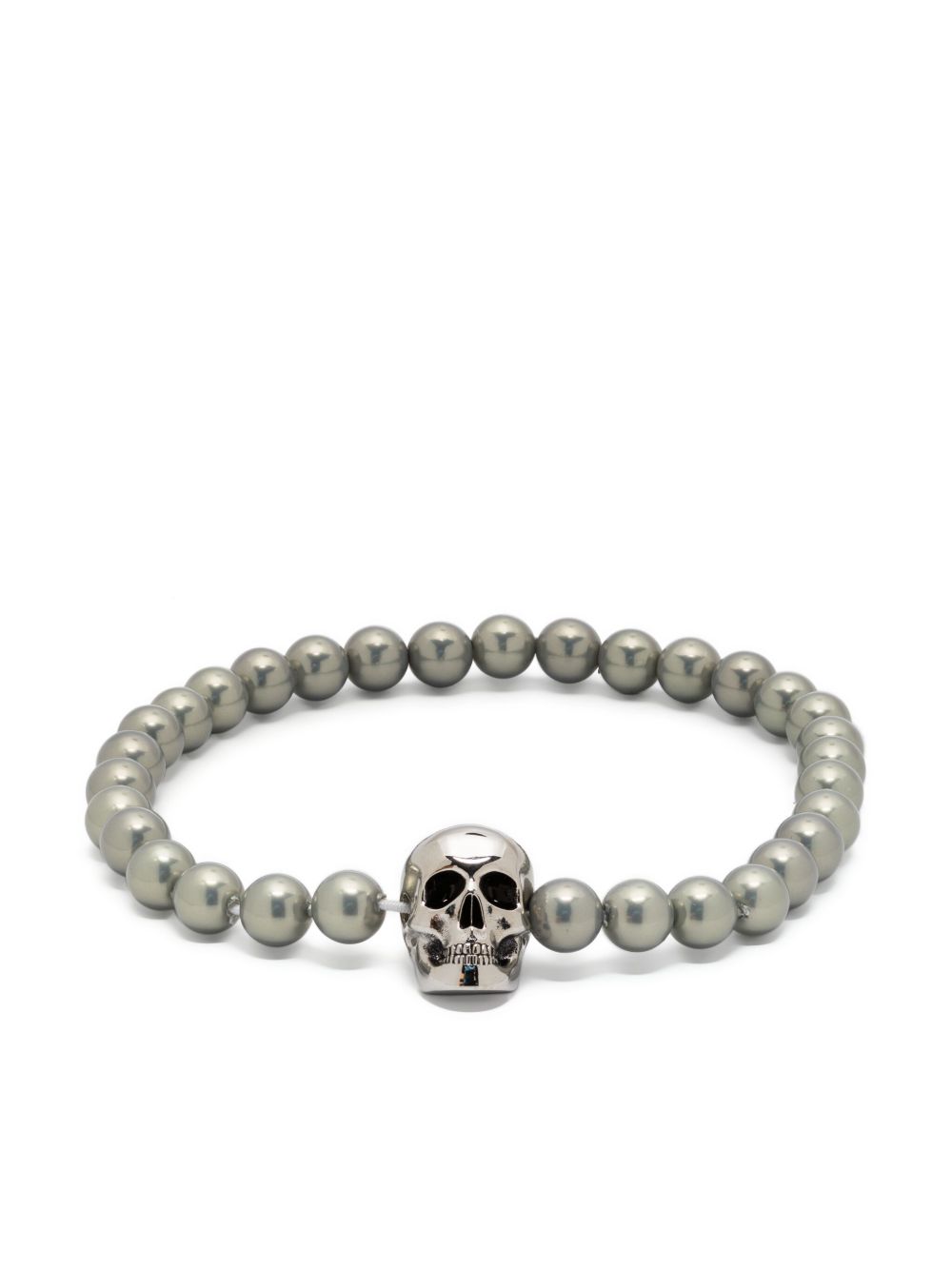 Alexander McQueen Skull 珠饰手链 - 银色
