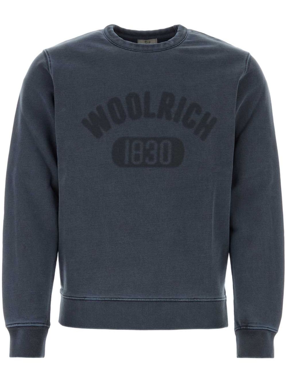 Woolrich logo印花棉卫衣 - 蓝色