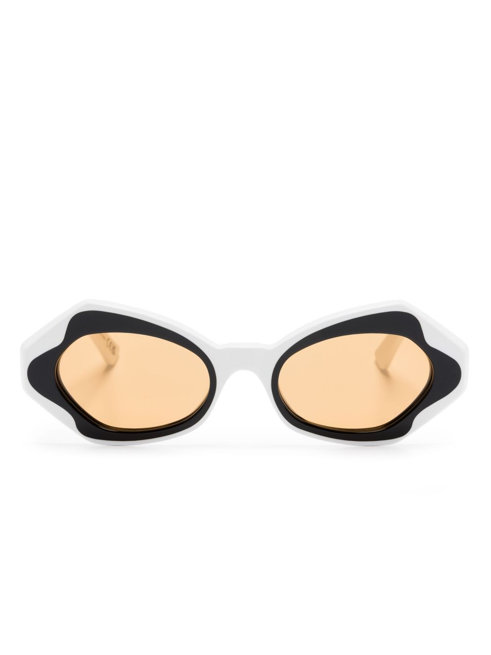 Marni Eyewear 椭圆形框太阳眼镜 - 白色