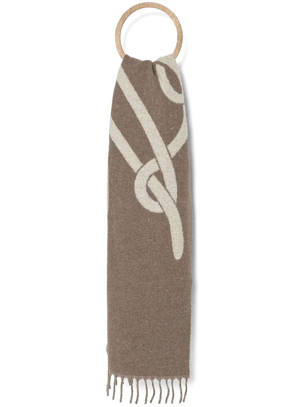 Karl Lagerfeld logo-intarsia scarf - 中性色