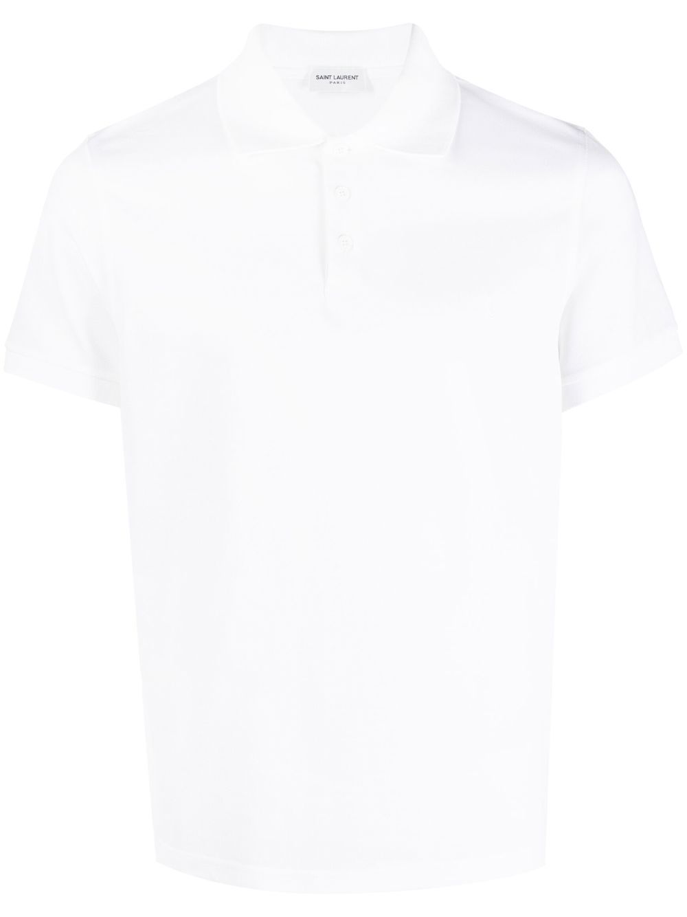 Saint Laurent logo刺绣短袖polo衫 - 白色