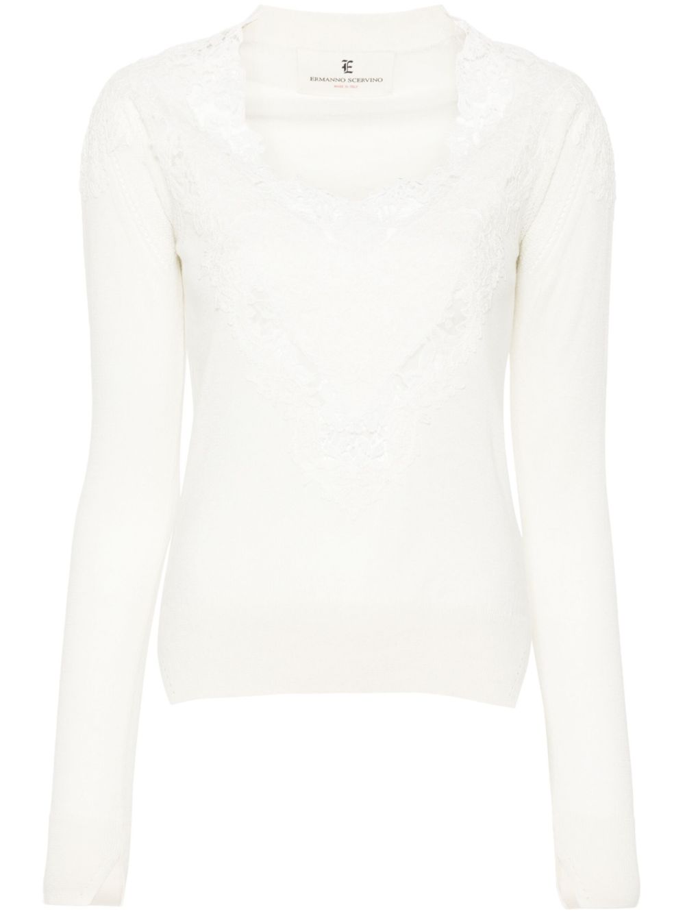 Ermanno Scervino 蕾丝拼接毛衣 - 中性色