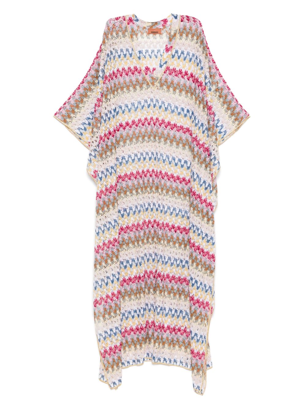 Missoni 金属丝面料钩编针织沙滩罩衫 - 粉色