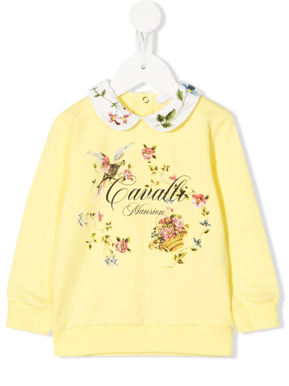 Roberto Cavalli Junior 彼得潘领刺绣卫衣 - 黄色