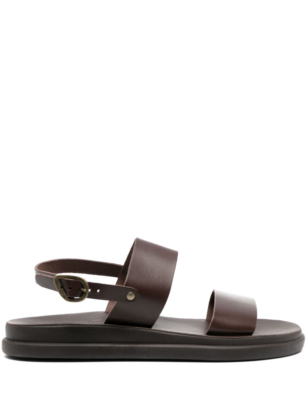 Ancient Greek Sandals Timon 皮质希腊风凉鞋 - 褐色