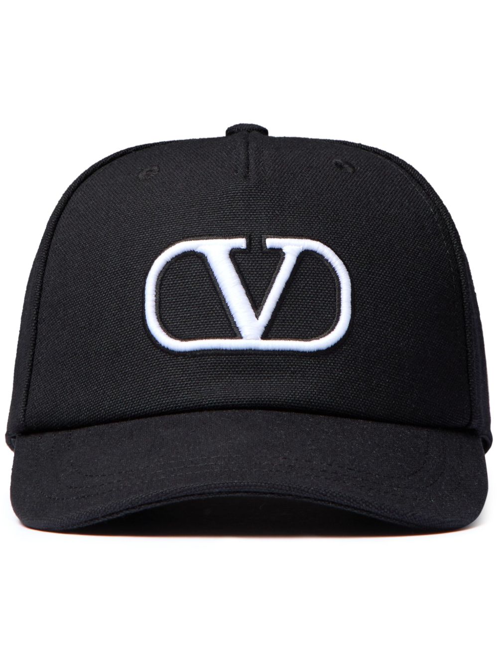 Valentino Garavani logo刺绣棒球帽 - 黑色