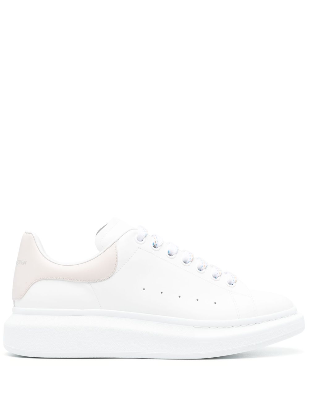 Alexander McQueen Oversized 皮质运动鞋 - 白色
