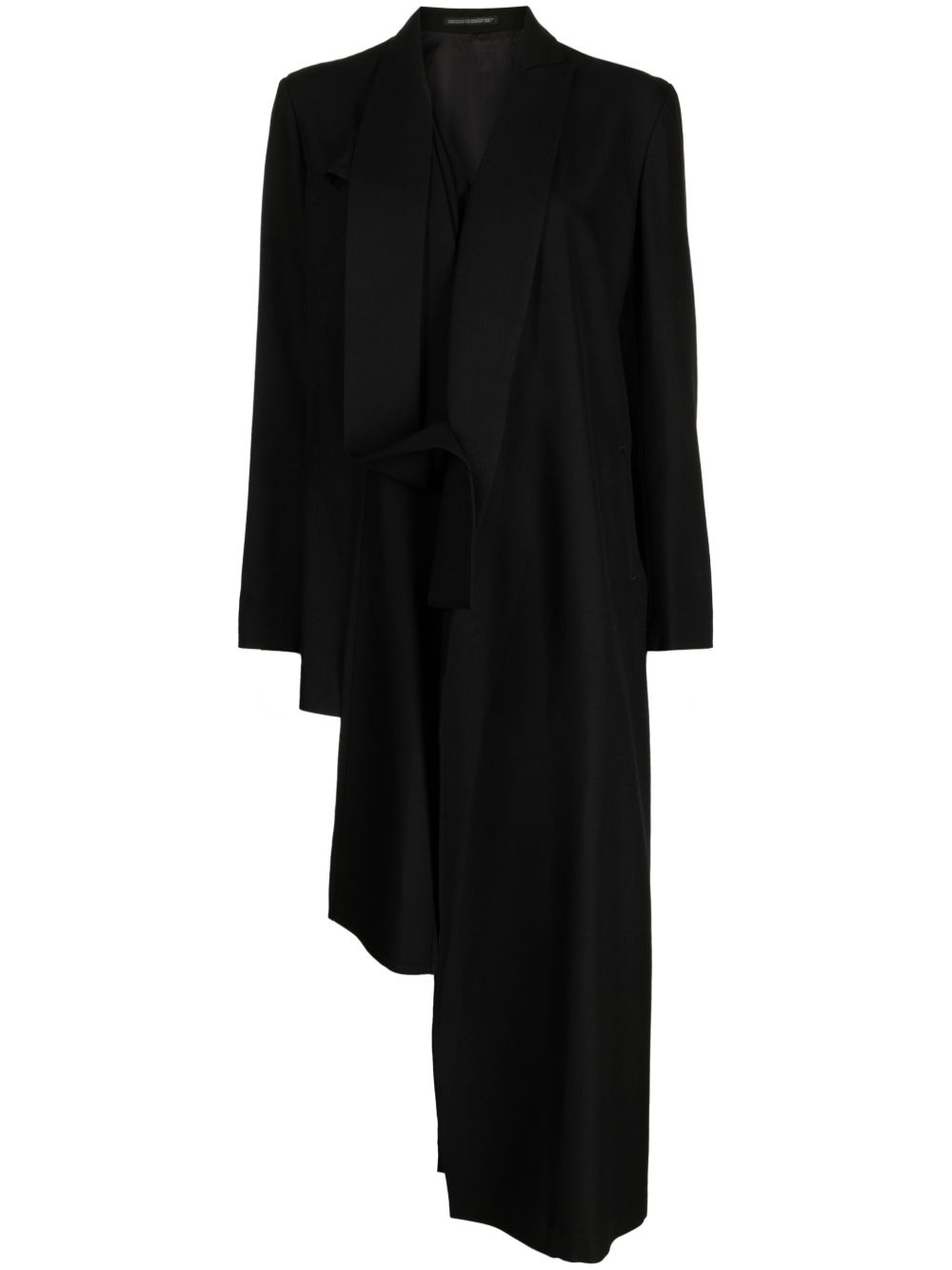 Yohji Yamamoto 不对称解构外套 - 黑色