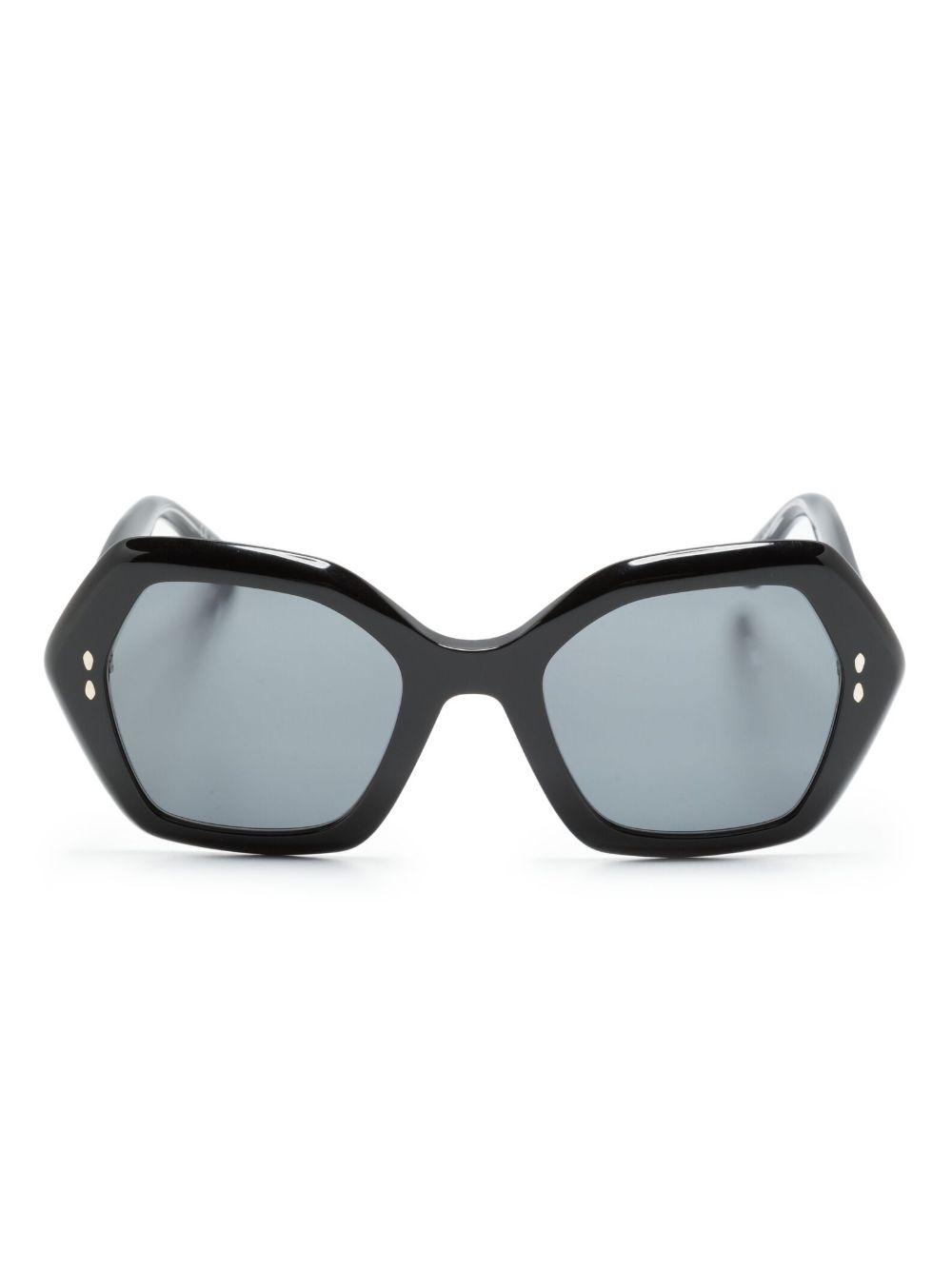 Isabel Marant Eyewear 有色镜片几何镜框太阳眼镜 - 黑色
