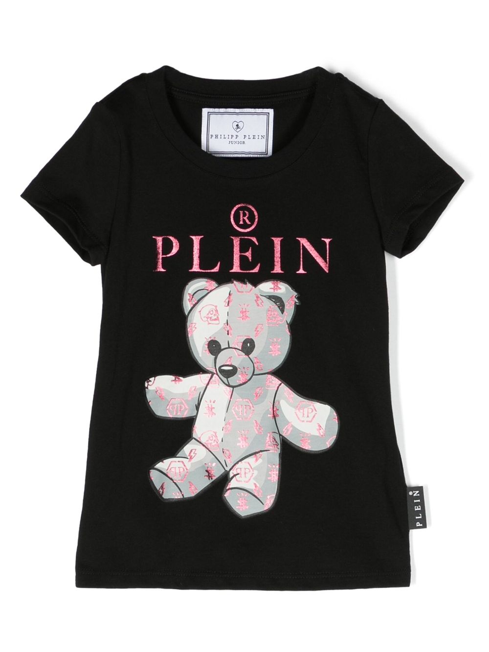 Philipp Plein Junior 泰迪熊印花T恤 - 黑色