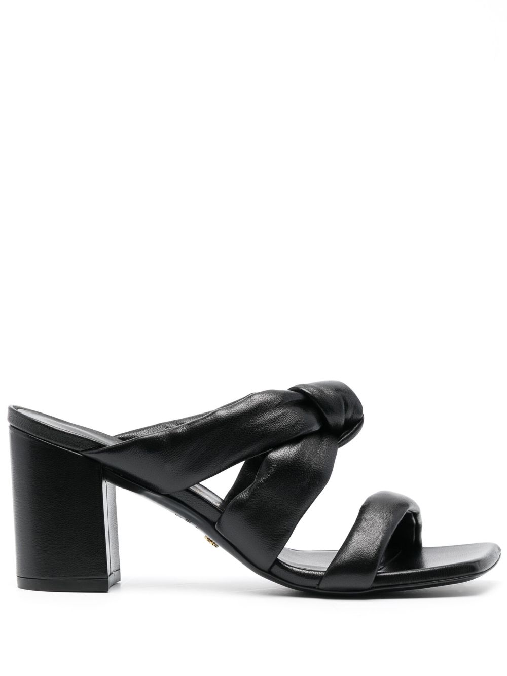 Stuart Weitzman 结饰细节皮质高跟穆勒鞋 - 黑色