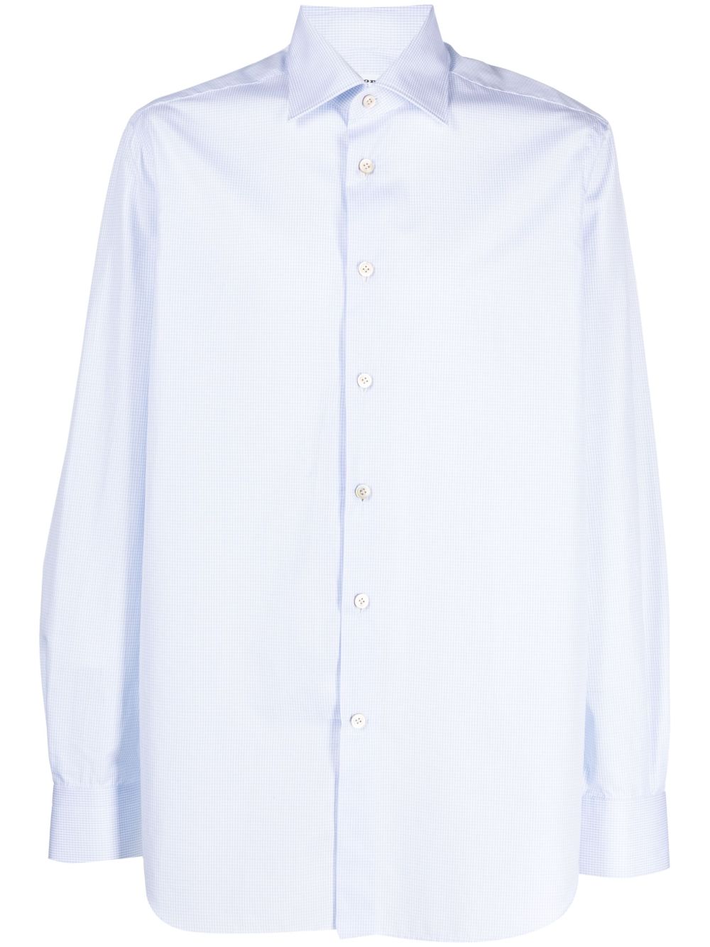 Kiton 条纹棉衬衫 - 白色