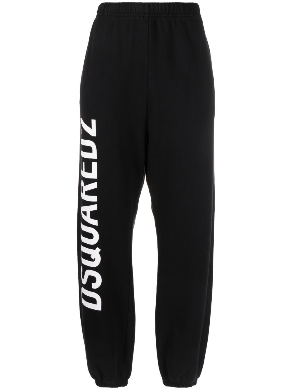 DSQUARED2 logo印花棉运动裤 - 黑色
