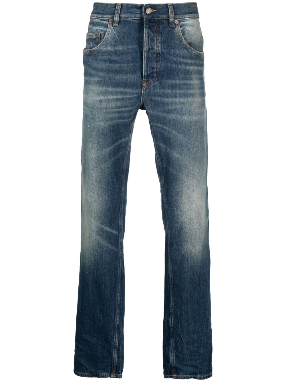 Saint Laurent 中腰直筒牛仔裤 - 蓝色