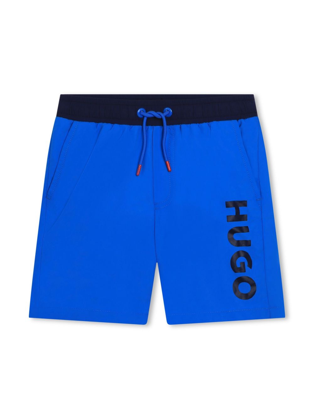 HUGO KIDS logo印花抽绳泳裤 - 蓝色