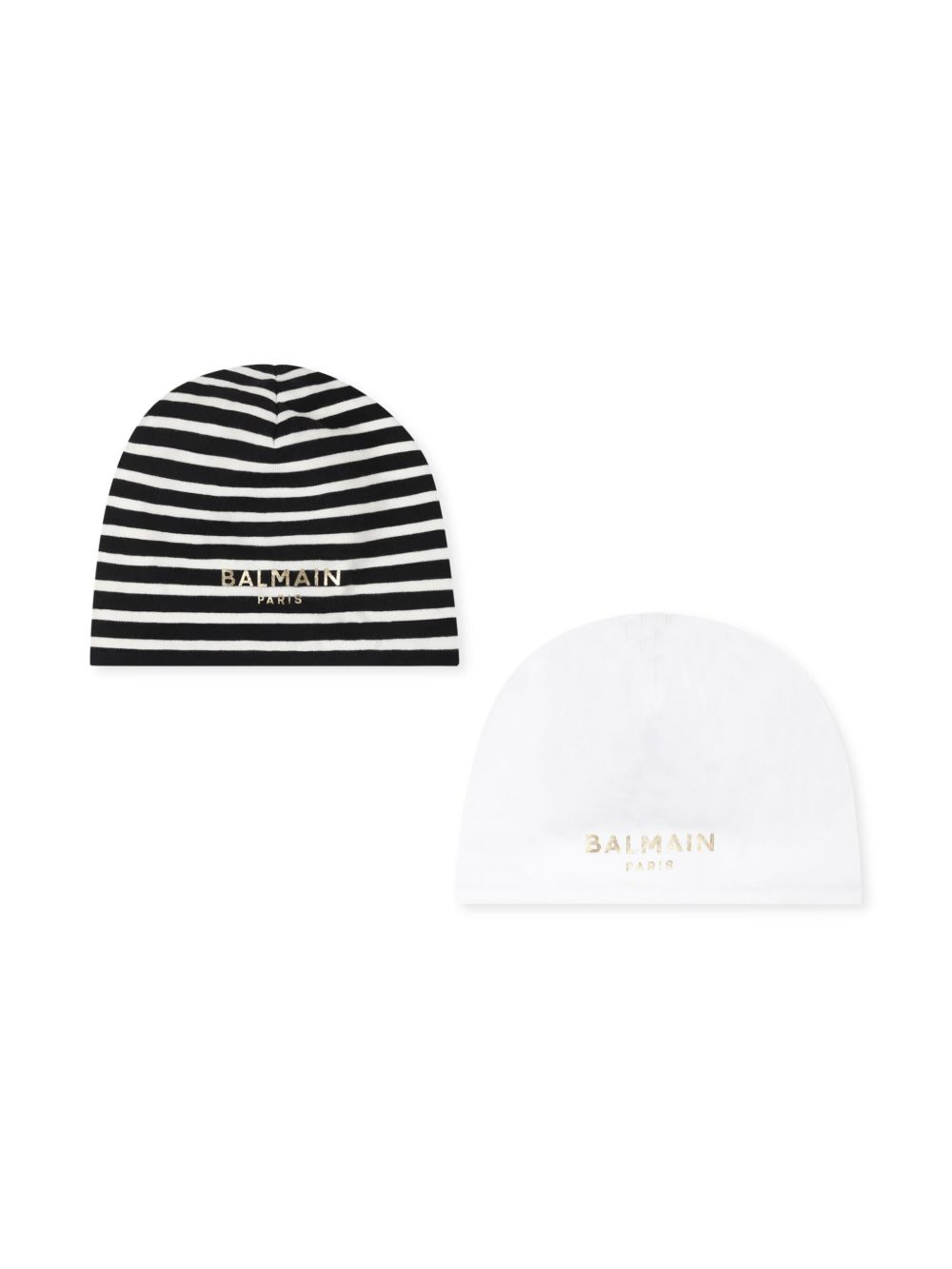Balmain Kids logo印花套头帽（两件装） - 黑色