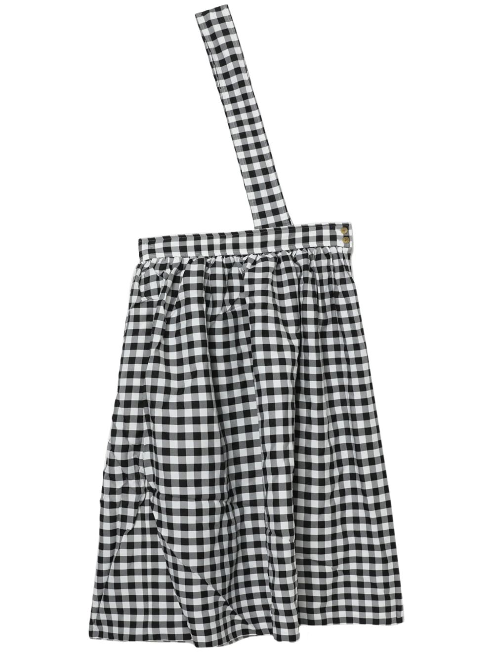 Black Comme Des Garçons 格纹中长半身裙 - 黑色