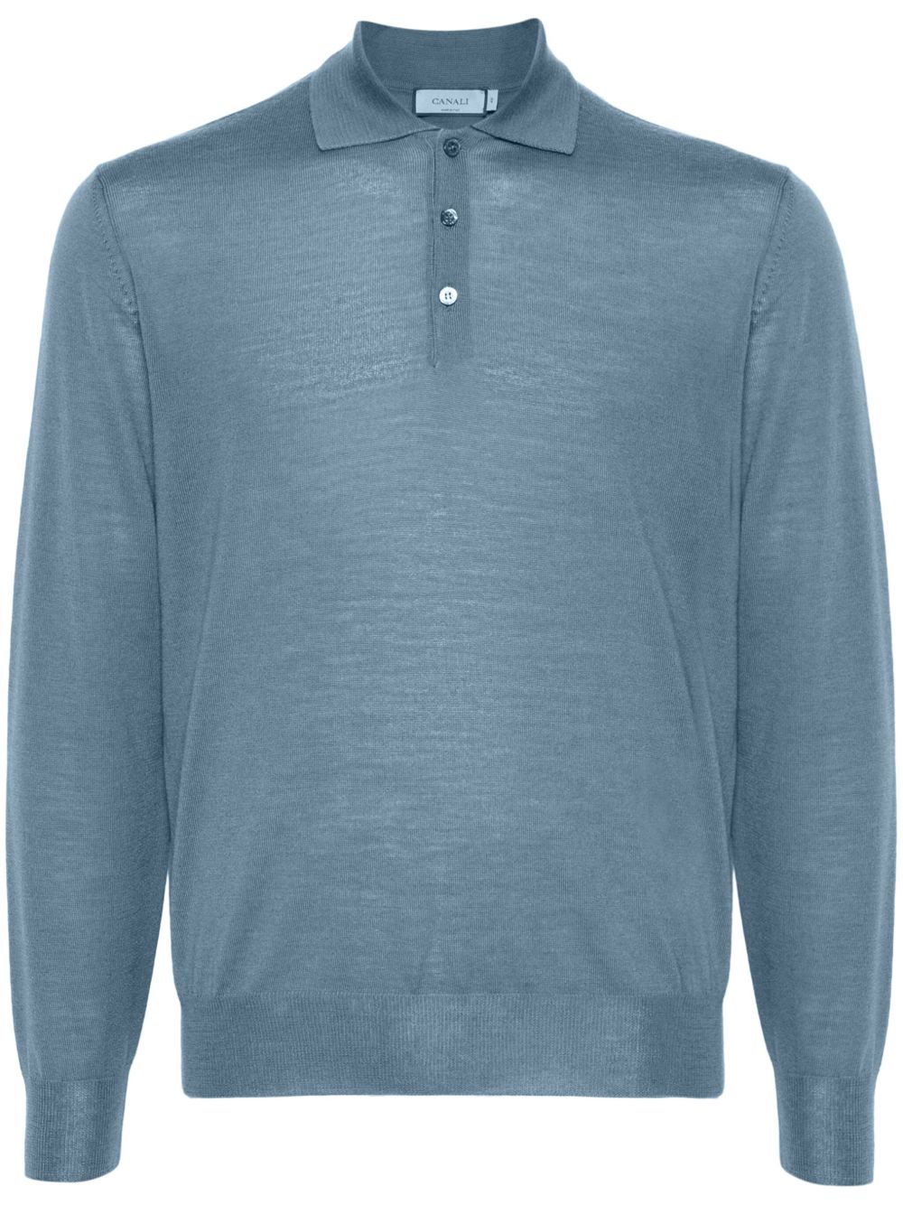 Canali 美利诺羊毛混纺polo衫 - 蓝色