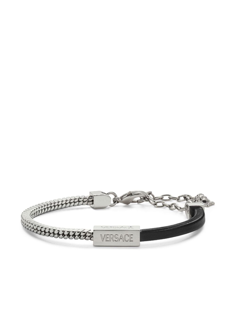 Versace logo雕刻手链 - 银色