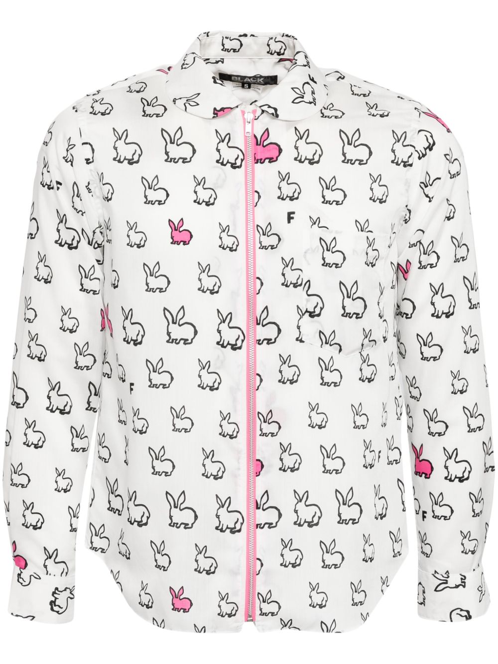 Black Comme Des Garçons 大面积兔子印花衬衫 - 白色