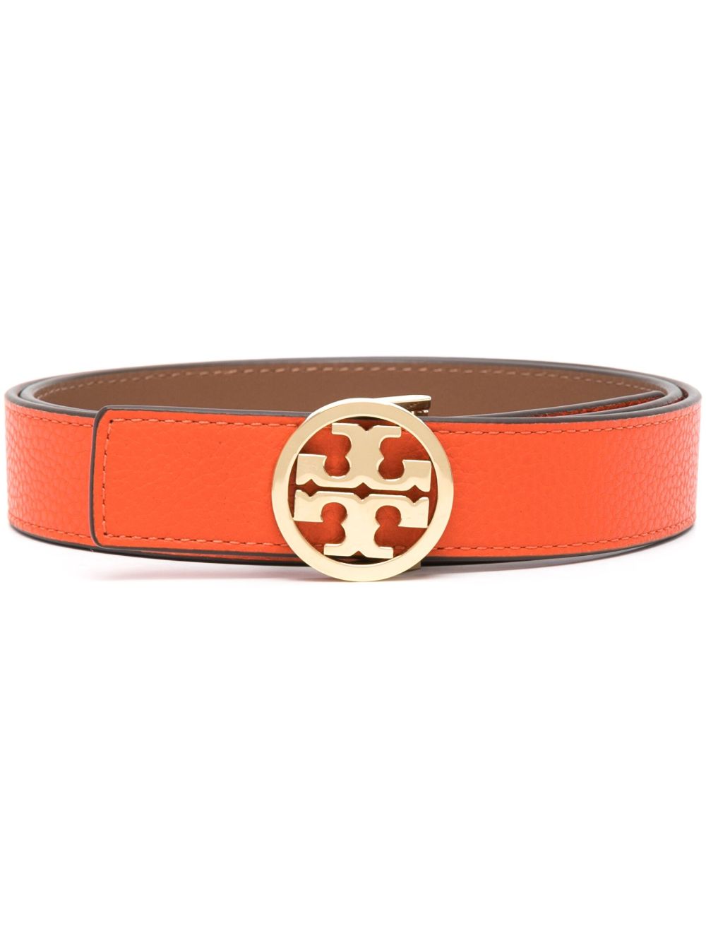 Tory Burch "1"" Miller 双面皮质腰带" - 橘色