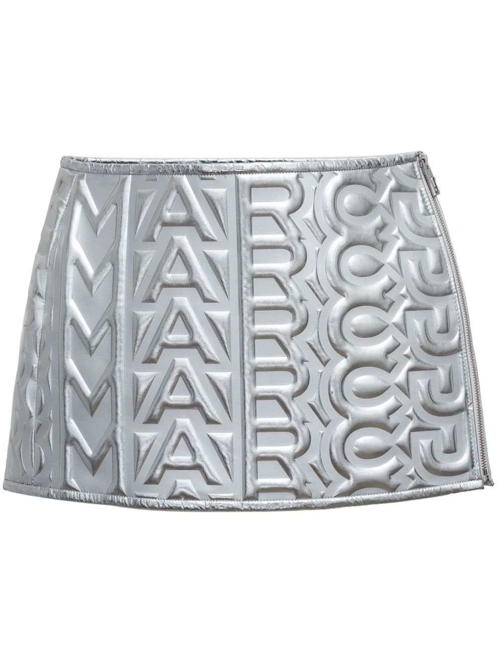 Marc Jacobs Puffy 皮质迷你半身裙 - 银色
