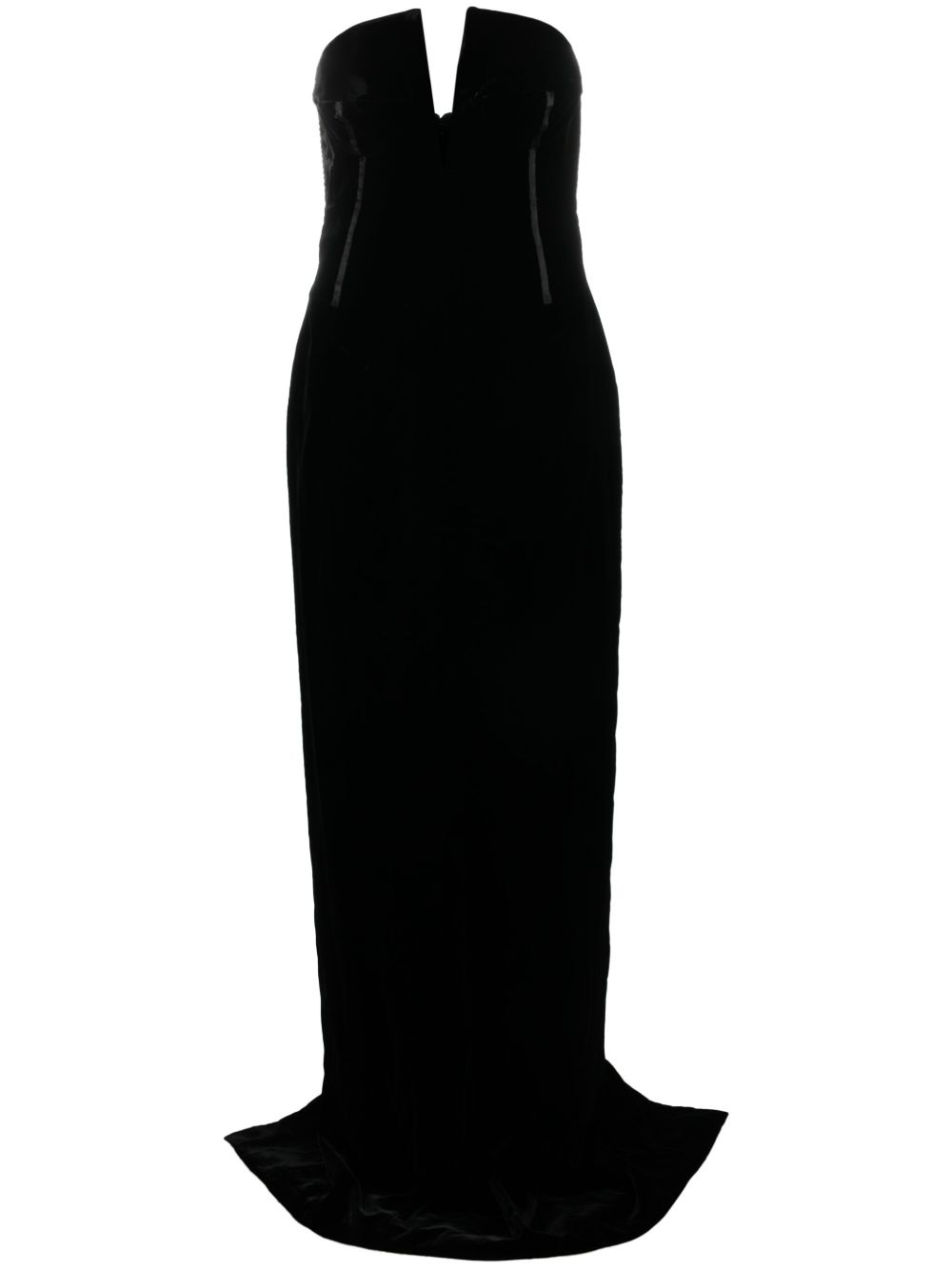 TOM FORD 紧身胸衣式露肩丝绒礼服 - 黑色