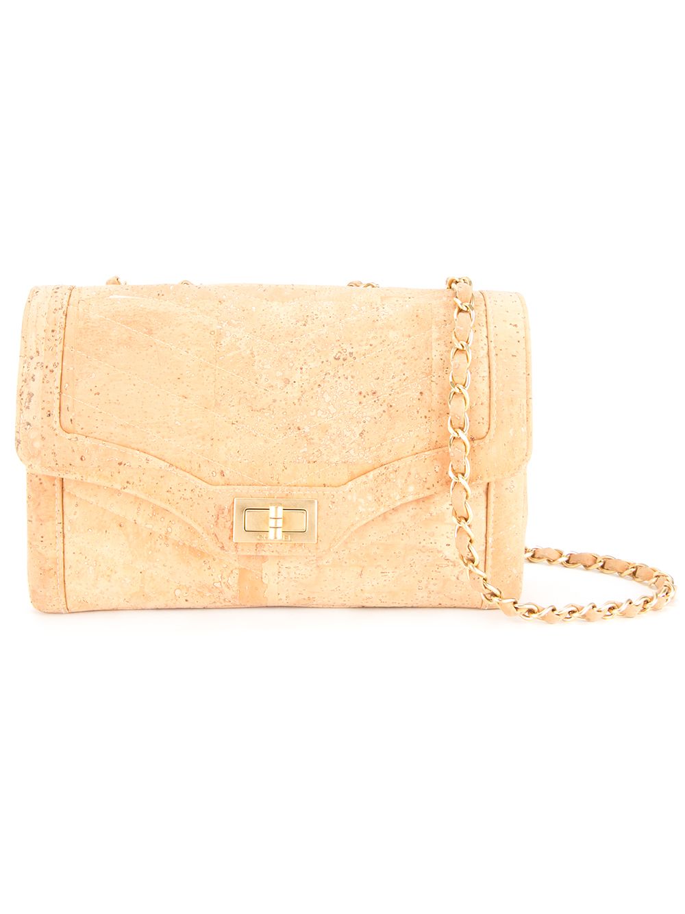 CHANEL Pre-Owned 古着绗缝搭链单肩包 - 褐色