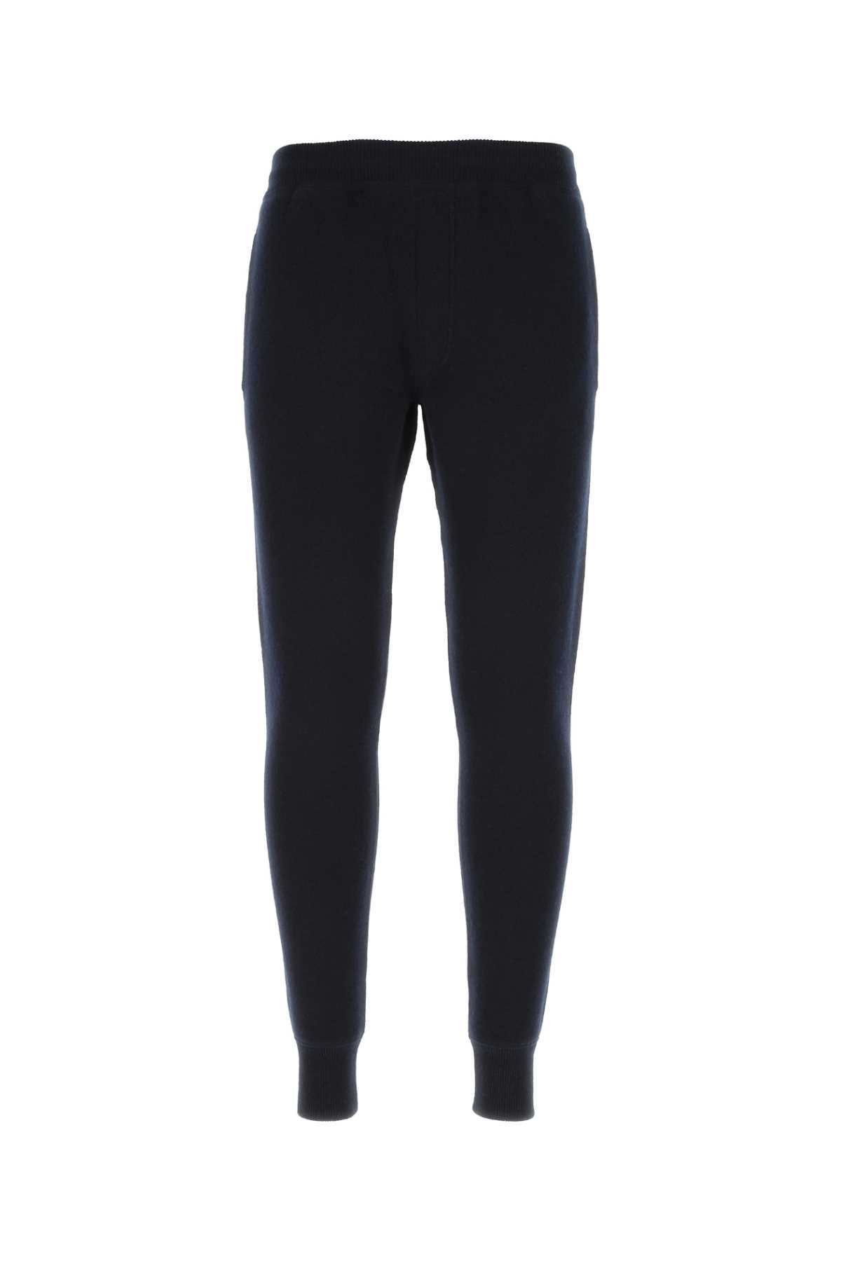 Prada Dark Blue Stretch Cashmere Blend Joggers