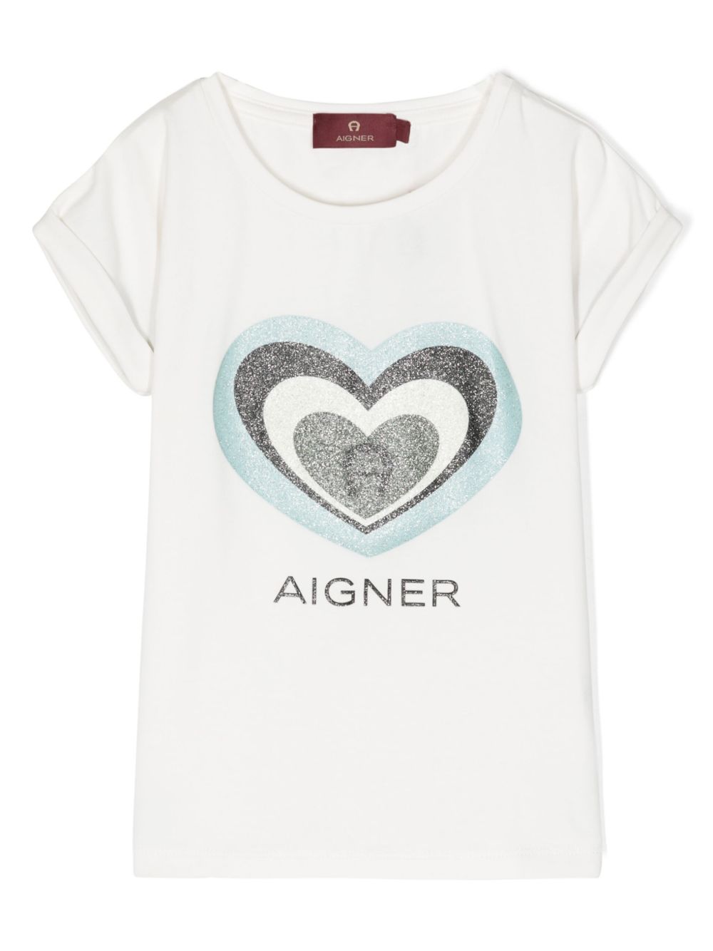 Aigner Kids logo印花棉T恤 - 中性色